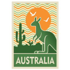 Travel To Australia Poster Stikcer
