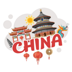 Travel To Country Of China Illustration Sticker