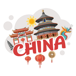 Travel To Country Of China Illustration Sticker