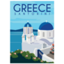 Travel To Santorini Greece Europe Poster Sticker
