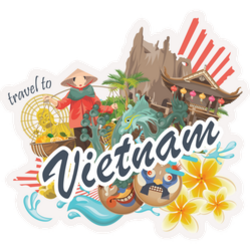 Travel To Vietnam Cultural Symbols Sticker