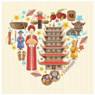 Travel To Vietnam Heart Sticker