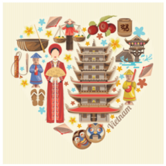 Travel To Vietnam Heart Sticker