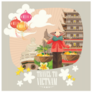 Travel To Vietnam Traditional Sticker
