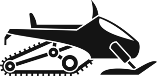 Treaded Snowmobile Silhouette Sticker