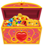 Treasure Chest Full Of Diamonds, Gold, Jewels Sticker