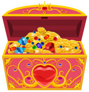 Treasure Chest Full Of Diamonds, Gold, Jewels Sticker