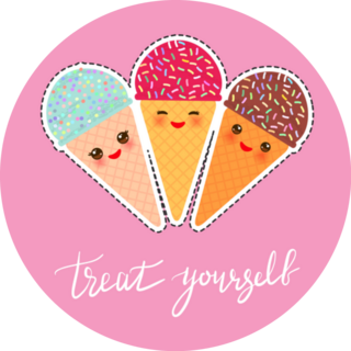 Treat Yourself. Cute Ice Cream Cones Sticker 