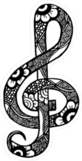 Treble Clef Doodle Sticker
