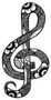 Treble Clef Doodle Sticker