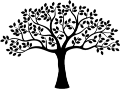 Tree With Leaves Silhouette Sticker