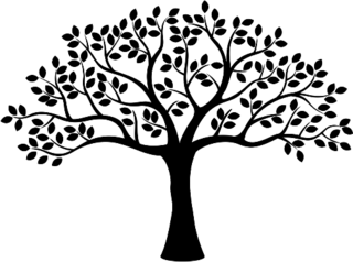Tree With Leaves Silhouette Sticker