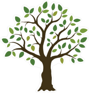 Tree With Light and Dark Green Leaves Sticker