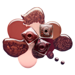 Trendy Brown And Metallic Coppery Nail Polish Puddle Sticker