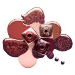 Trendy Brown And Metallic Coppery Nail Polish Puddle Sticker