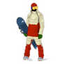Trendy Guy And Snowboard Sticker