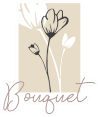 Trendy Hand Drawn Typography Floral Bouquet Sticker
