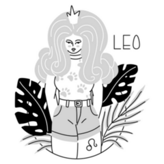 Trendy Leo Gil In Crown Illustration Sticker