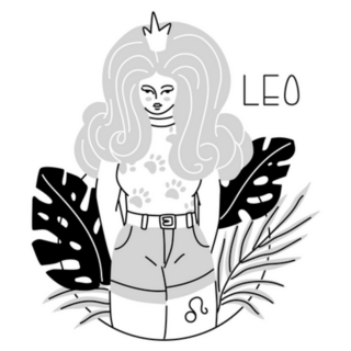 Trendy Leo Gil In Crown Illustration Sticker