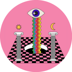Trendy Pop Art Psychedelic Eye Pillar Sticker