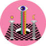 Trendy Pop Art Psychedelic Eye Pillar Sticker