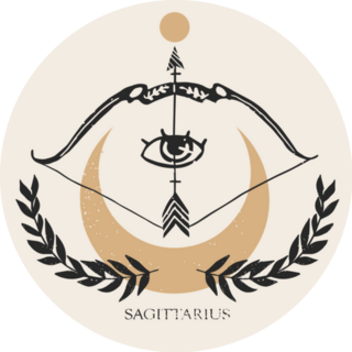 Trendy Sagittarius In Boho Style Sticker