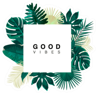 Trendy Summer Tropical Leaves Good Vibes Sticker