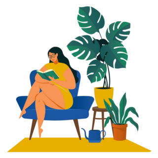 Trendy Urban Jungle Home with House Plants Sticker