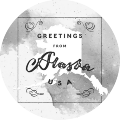 Trendy Watercolor Greetings From Alaska Sticker