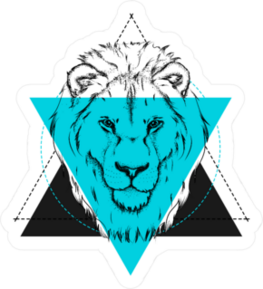 Triangle Lion Illustration Sticker