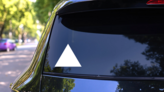 Triangle Shape Sticker on a Rear Car Window (New) example