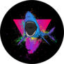 Triangle Shark Retro Sticker