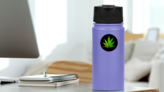 Triangle Weed Sticker on a Water Bottle (New) example