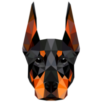 Triangular Doberman Face Sticker