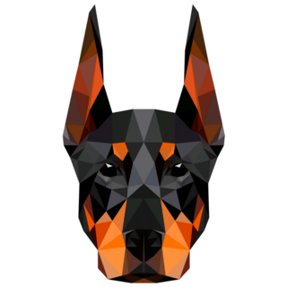 Triangular Doberman Face Sticker