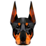 Triangular Doberman Face Sticker