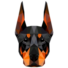 Triangular Doberman Face Sticker