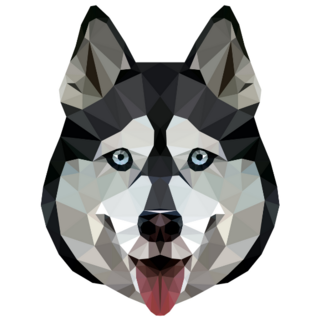 Triangular Husky Face Sticker