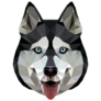 Triangular Husky Face Sticker