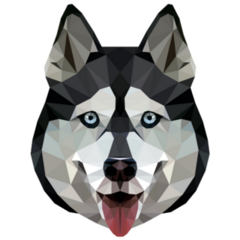 Triangular Husky Face Sticker