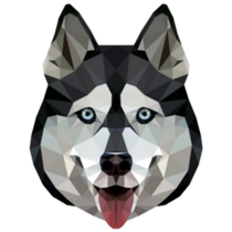 Triangular Husky Face Sticker