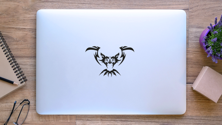 Tribal Bat Sticker on a Laptop (New) example
