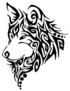 Tribal Black Wolf Sticker