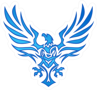 Tribal Blue Flame Eagle Tattoo Sticker