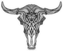 Tribal Bull Skull With Horns Sticker