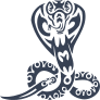 Tribal Cobra Snake With Circles Sticker