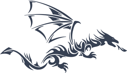 Tribal Dragon In Flames Sticker