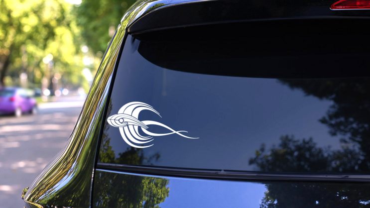 Tribal Fish Sticker on a Rear Car Window (New) example