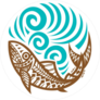Tribal Fish Wave Circle Sticker