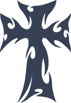 Tribal Flaming Cross Sticker